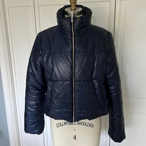 Navy Puffer Bomber Coat